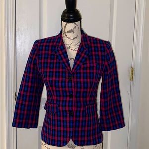 VIEW fuchsia and dark blue checkered blazer